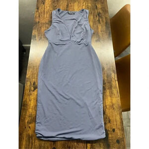 Meshki blue deep V midi dress Size 12